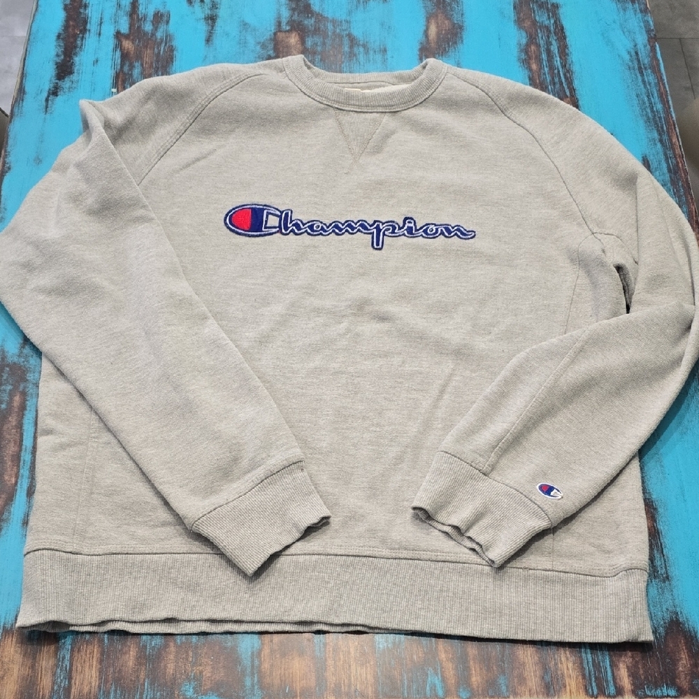 Champion Gray Crewneck Sweatshirt Classic Style
